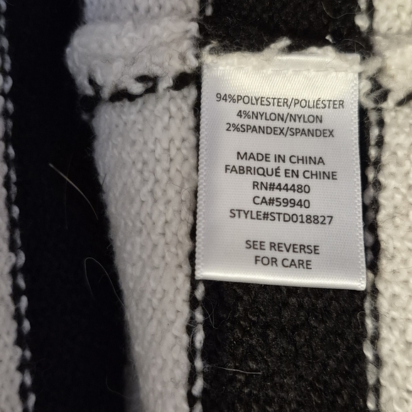 Classic Black and White Striped Women's Sweater - Picture 7 of 7